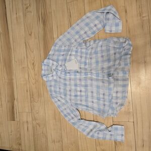 Rails XS NWT Josephine Blue Sky Plaid Top